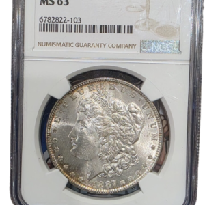 10463 - Processed 1887 Morgan Silver Dollar NGC MS63 (Obverse Toning)