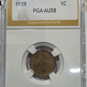 1859 Indian Head Cent – PGA AU58
