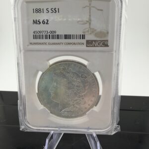1881-S Morgan Silver Dollar NGC MS62 — Certified Original US Silver Dollar