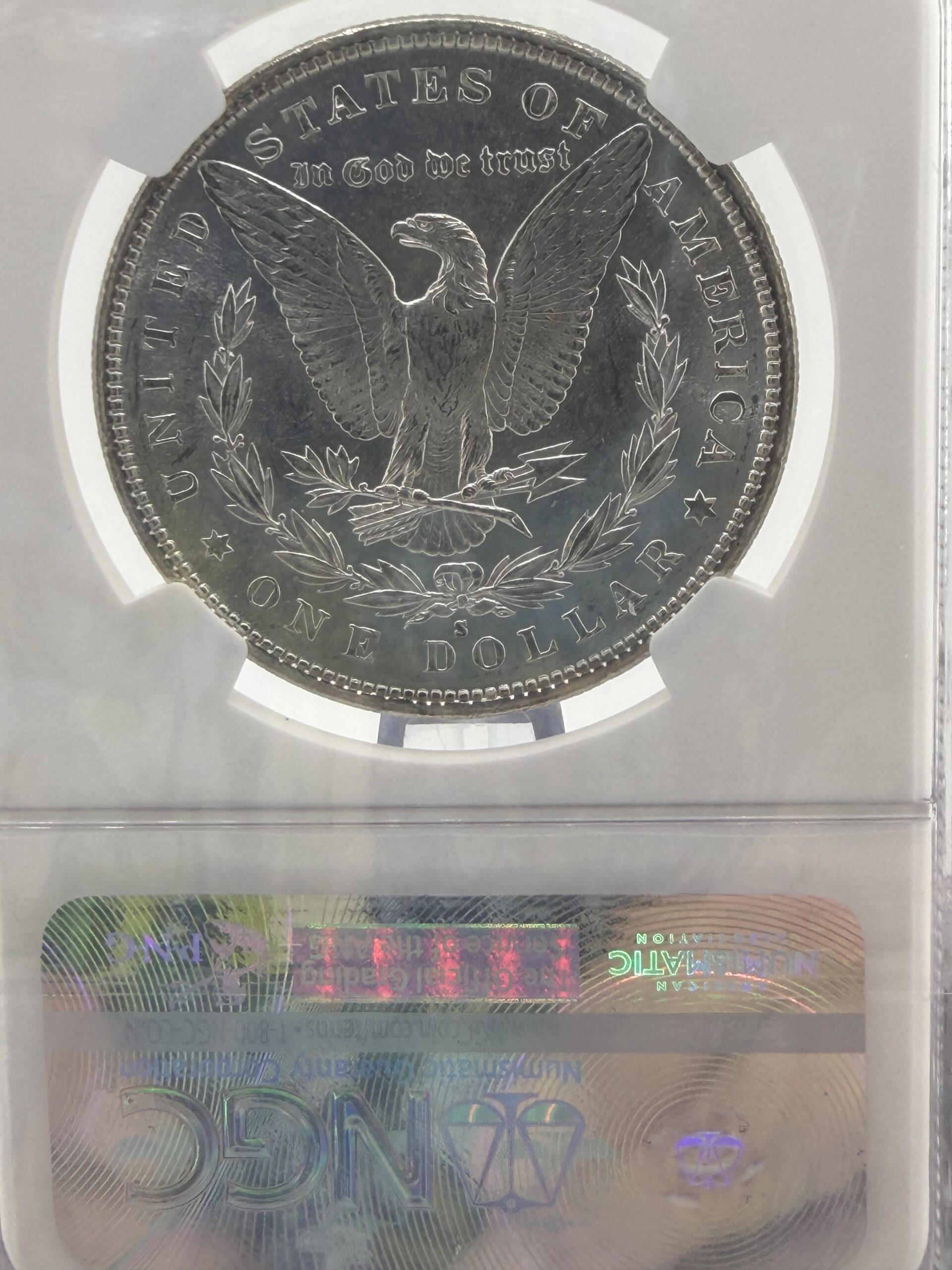 1881-S Morgan Silver Dollar NGC MS62 — Certified Original US Silver Dollar - Image 3
