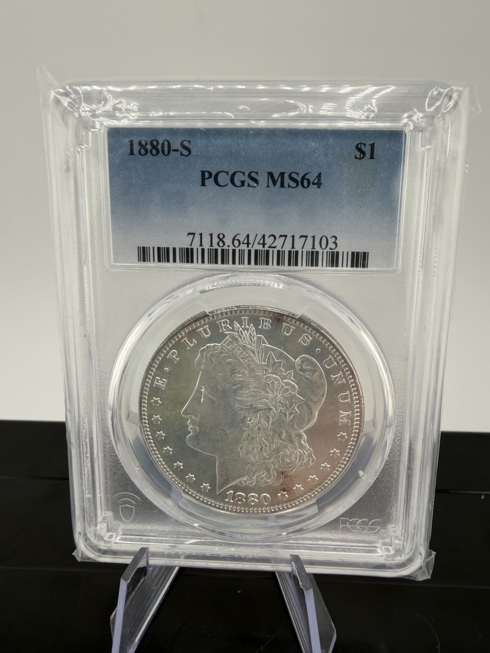 1880-S Morgan Silver Dollar PCGS MS64 – Certified Morgan Dollar, Strong Strike