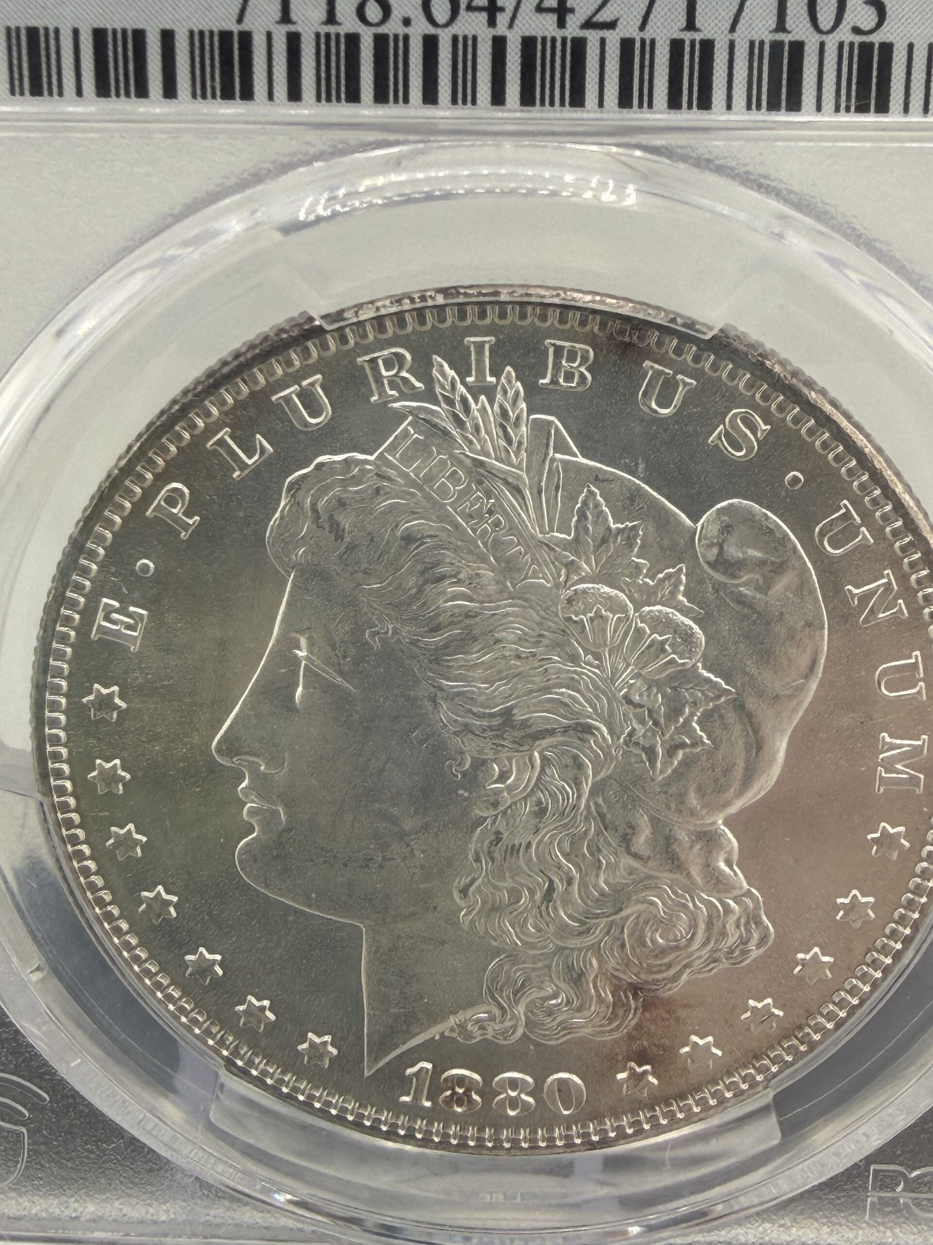1880-S Morgan Silver Dollar PCGS MS64 – Certified Morgan Dollar, Strong Strike - Image 2