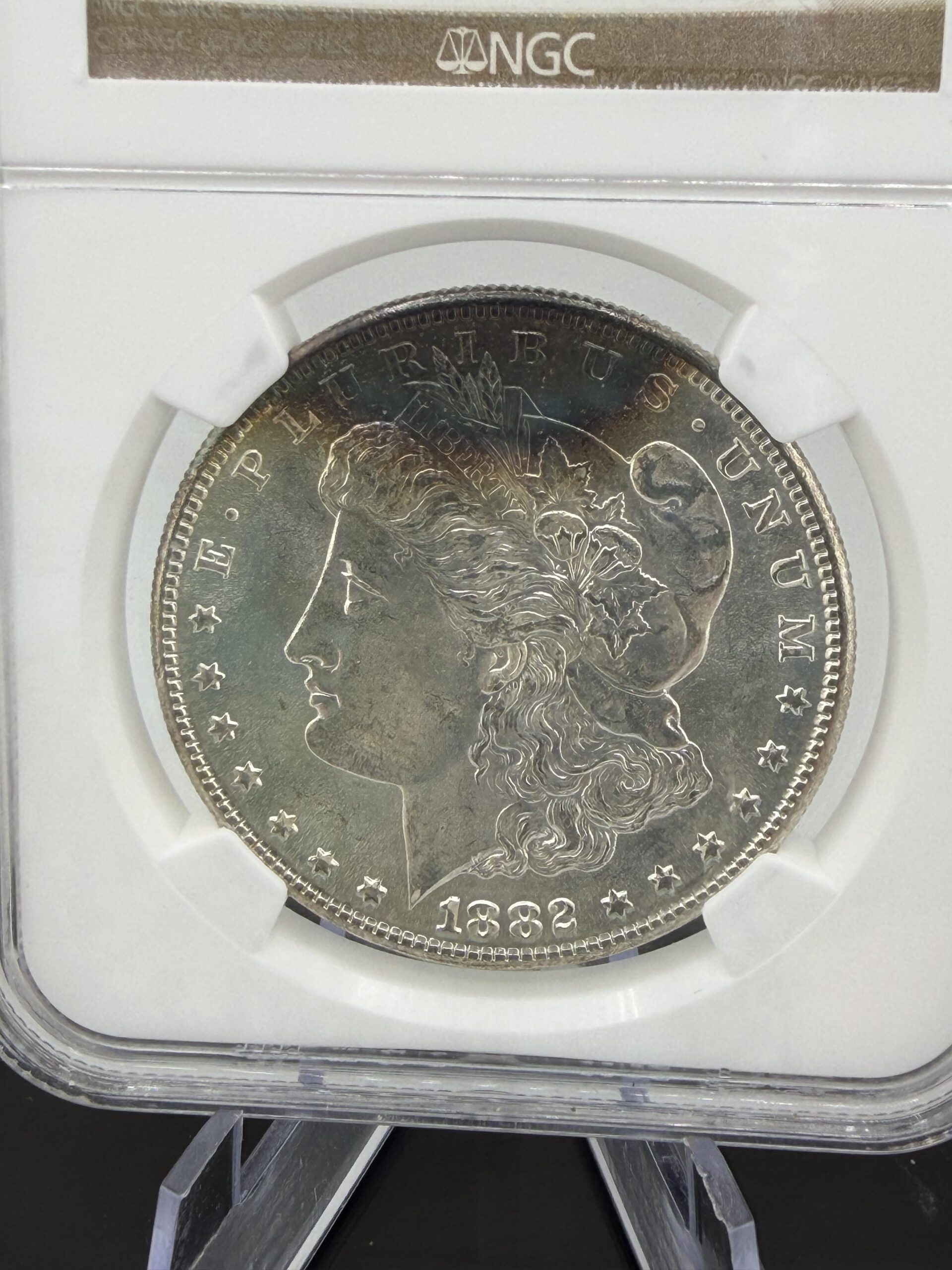 1882-S Morgan Silver Dollar NGC MS63 – Attractive Toning, Certified - Image 2