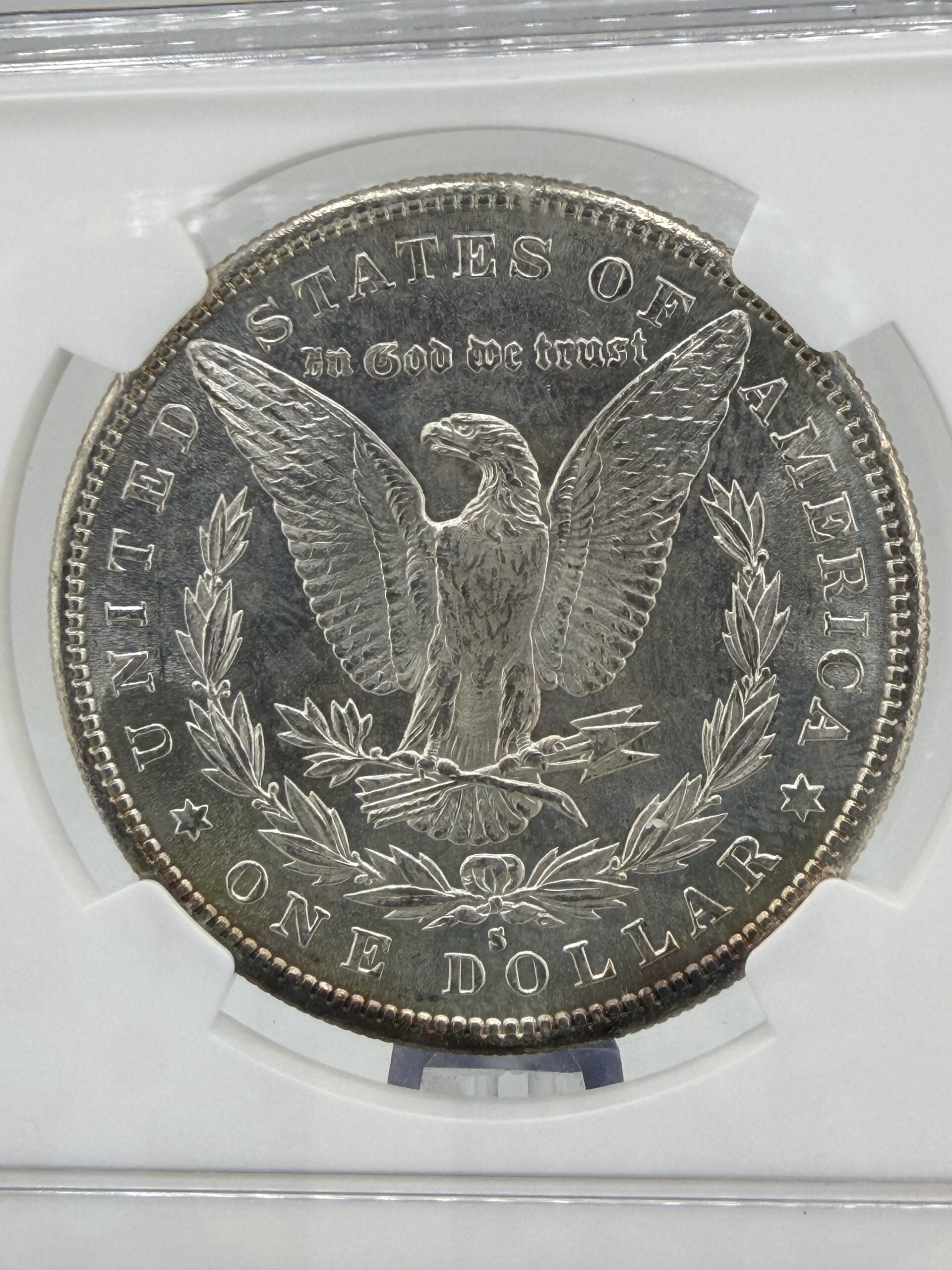 1882-S Morgan Silver Dollar NGC MS63 – Attractive Toning, Certified - Image 4
