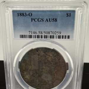 1883-O Morgan Silver Dollar PCGS AU58 (50870259), Heavy Toning