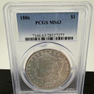1886 Morgan Silver Dollar PCGS MS63 – Certified Brilliant Uncirculated Morgan